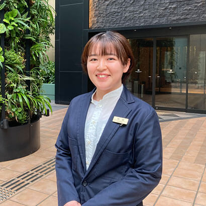 Ms. Miu Matsusaki Front Desk Receptionist Rooms Division Oriental Hotel Universal City 2nd-year employee