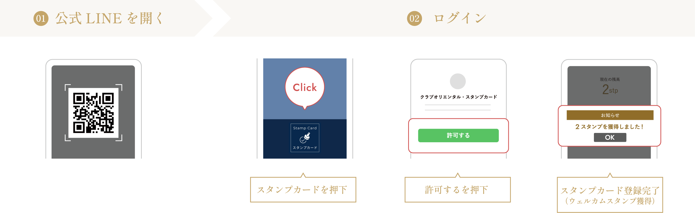 登録方法 LINE連携済み クラブオリエンタル会員